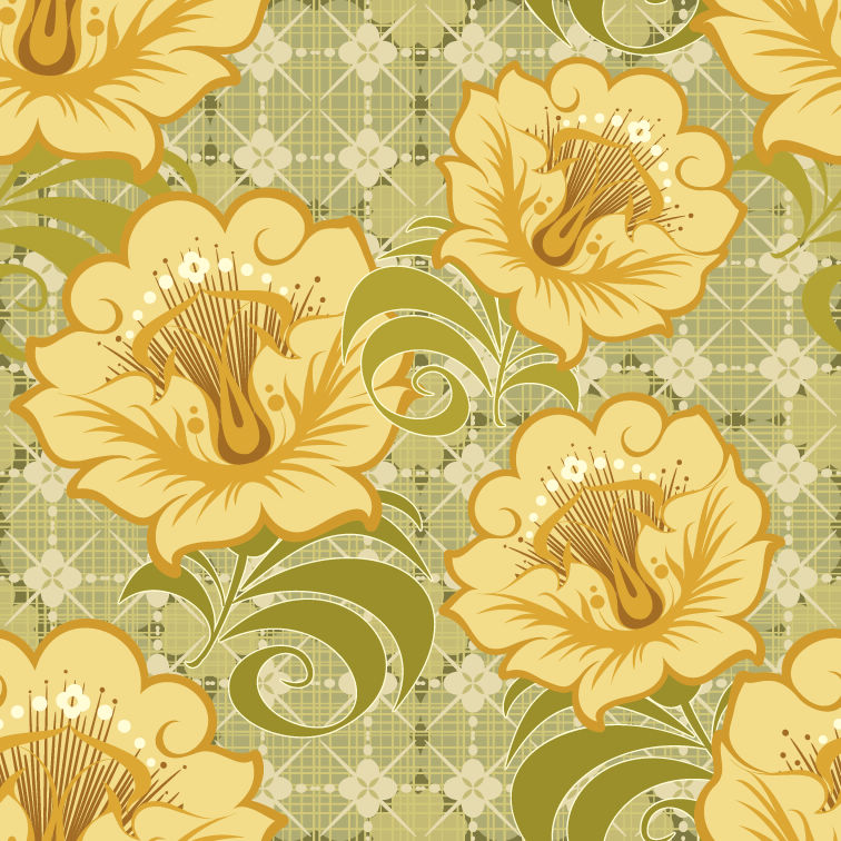 free vector Free Floral Seamless Background Vector